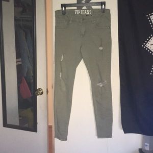 CUTE ARMY GREEN SKINNY JEANS
